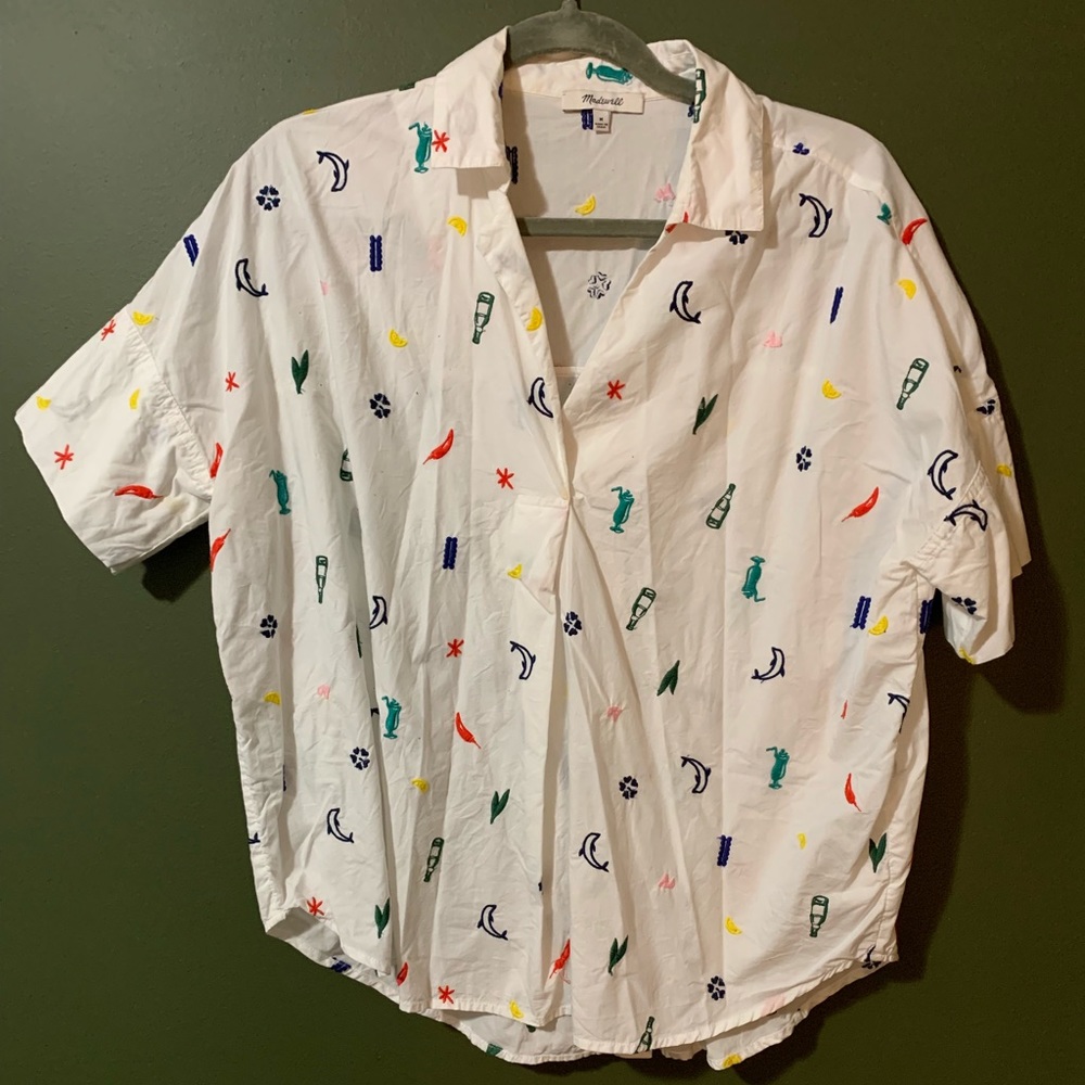 Madewell embroidered top